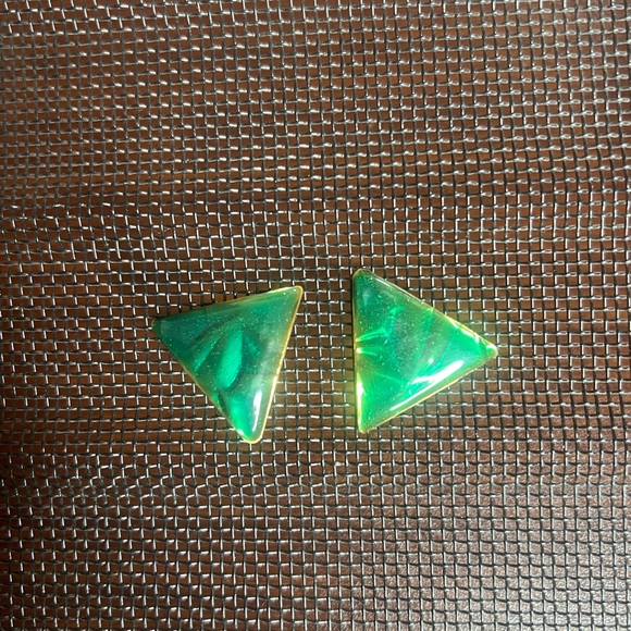 VINTAGE - Elegant Green Earrings Set - Picture 2 of 3